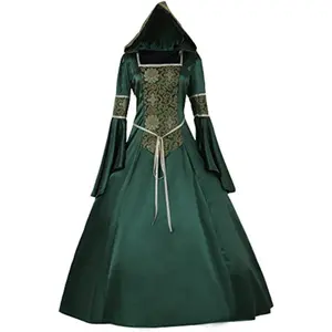 Women's Medieval Hooded Fancy Dress Victorian Costume