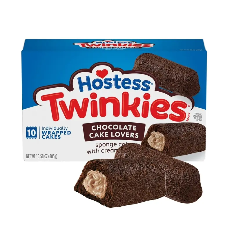 Hostess Twinkies Chocolate Cake Lovers – Chocolate Sponge Cakes with Creamy Filling (10 Count)