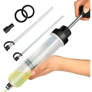 200cc Manual Automotive Fluid Extractor Pump - Oil Change Syringe with 2 PCS 22cm PVC Suction Tubes | Easy DIY Use