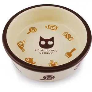 Ceramic   Bowl,Cute Cartoon , &  Basic Bowl, Small Pet Feeding Dishes for , Kitten, Small , Dishwasher Safe...