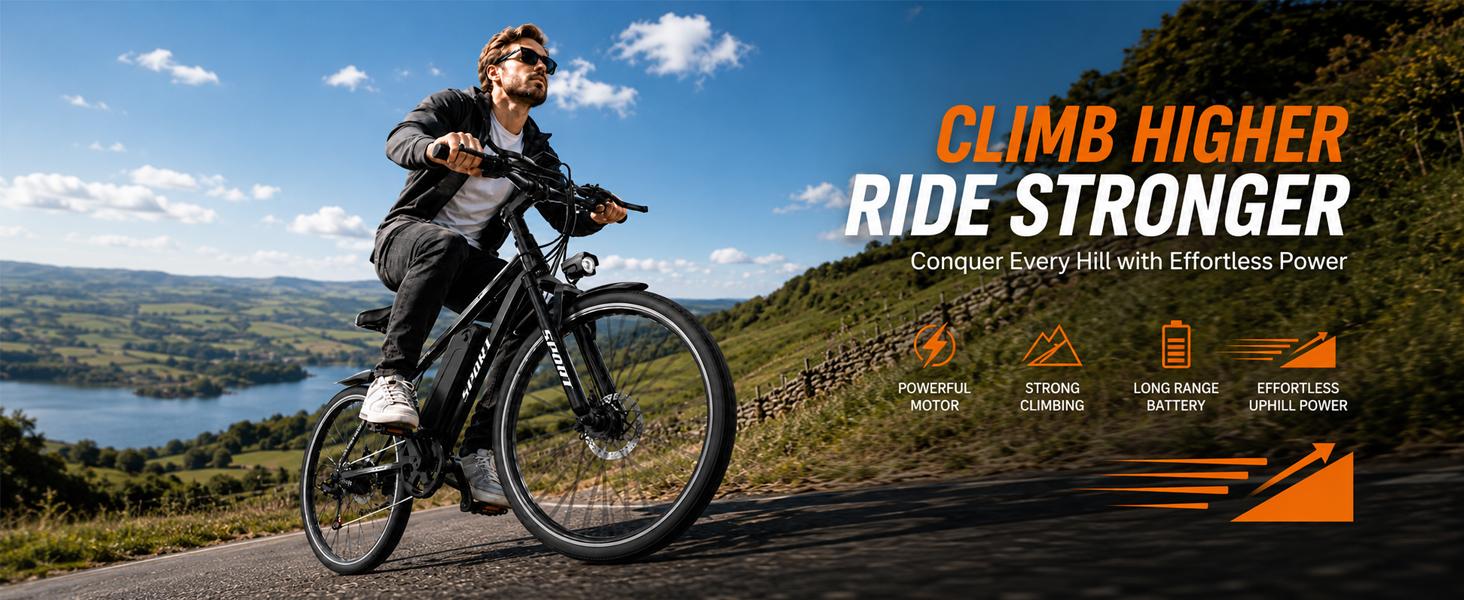 Electric Mountain Bike 26 Tires 1500W Motor 576Wh Removable Battery 25MPH Max Speed 65 mi Range UL2849 Certified Front Suspension Dual Brakes LED Lights