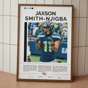 Jaxson Smith-Njigba Poster Unframed, Wall Art, Football Wall Art, Gift For Football Fans