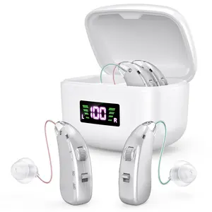 Foahinio Noise Canceling Hearing Aids with Advanced DSP Chip 96-Hour Runtime Digital Display and Charging Case Healthcare Kit