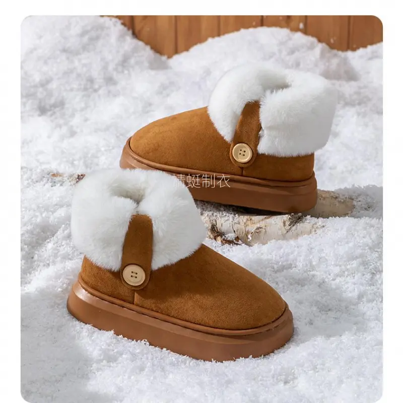 Kids' Unisex Solid Slip-On Snow Boots, Plush Lining, PVC Sole, Ankle Height, Round Toe, Textile Upper, Synthetic Textile Construction, Comfortable Footwear for Boys & Girls, EU24-25/EU30-31 Sizes