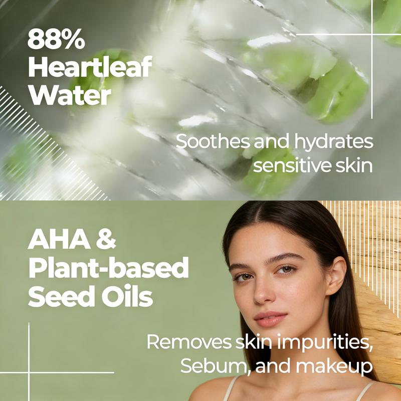 JMsolution Heartleaf Cleansing Oil - Deep Pore Makeup Remover for Sensitive Skin Viral Korea Holy Grail Safe & Effective K-Beauty