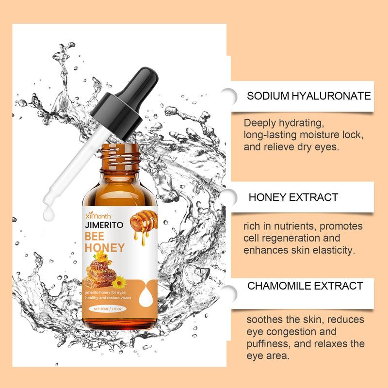 JIMERITO Bee Honey Eye Care Drops – Effects: Moisturizing, Soothing, Refreshing, For Dry & Tired Eyes Relieves Dryness Lightweight