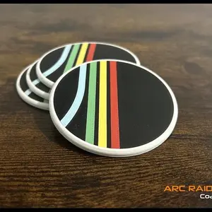 Arc Raiders Drink Coasters Set of 4 with Colorful Stripes for Tabletop Protection