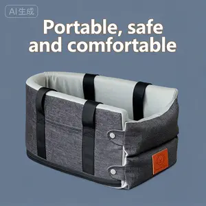 Car pet box, center console pet car seat, portable safety protection design, small dog luxury car seat, suitable for cats and dogs within 6kg