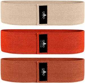 Large Resistance Band,14.5" x3.15",Fabric Exercise Loop Bands with Instruction Guide and Carry Bag, Set of 3.