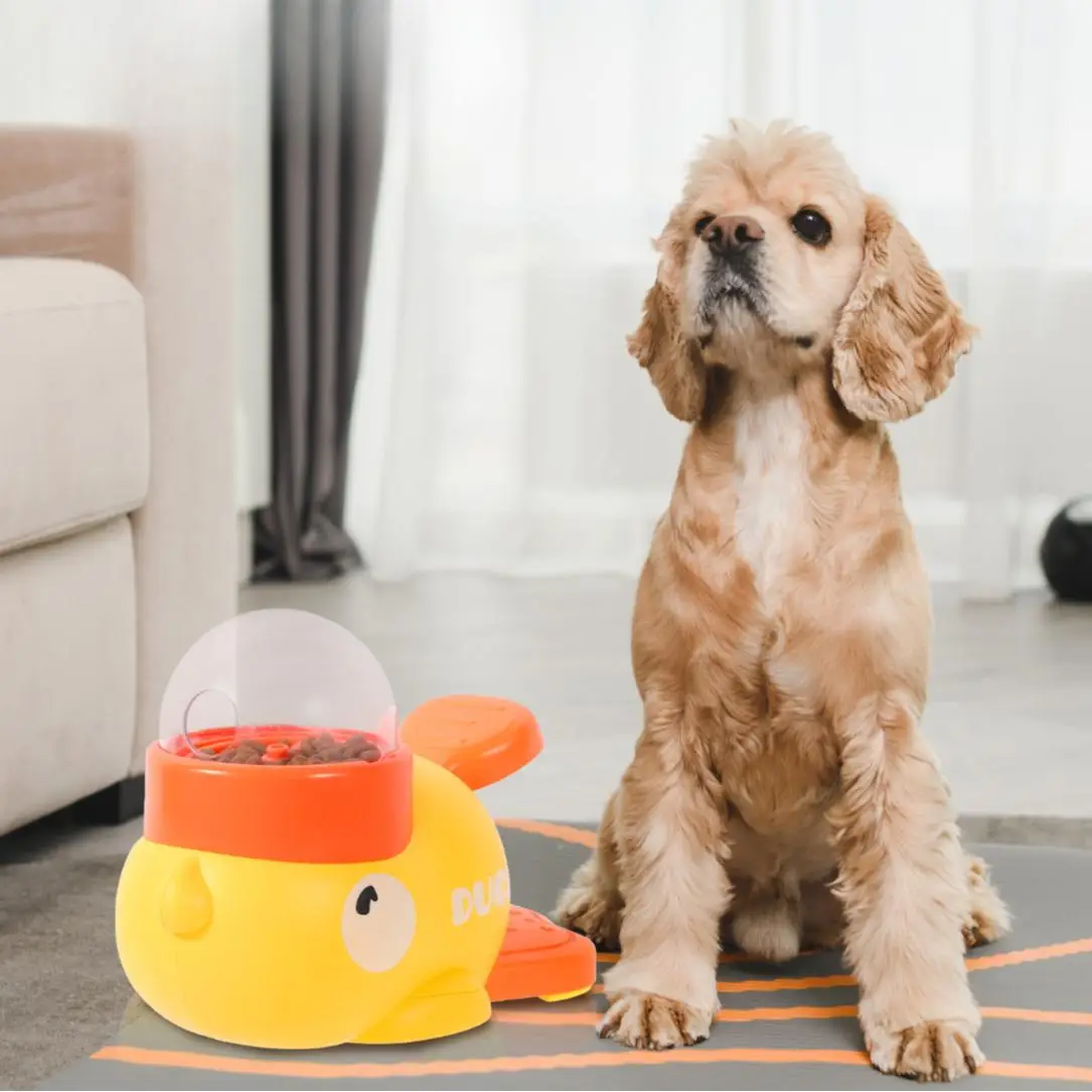 Duck Design Pet Feeder, Interactive Pet Food Launcher, Pet Snack Launcher, Dog & Cat Accessories, Fun Pet Toys, Dog & Cat Feeding Supplies