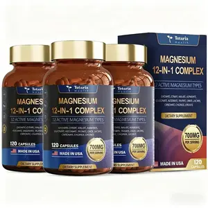 12-in-1 Magnesium Complex 700mg - Supplement  with Glycinate Citrate Malate Oxide Taurate Aspartate Orotate, Vegan Capsules for Muscle, Heart, and Relaxation Support  magnesium