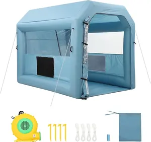 10x8x8 FT Inflatable Paint Booth, Portable Inflatable Spray Booth Tent with 480W Blower and 3-Layer Filter System, Ideal for DIY Spray Car Motorcycle Garage Furniture Part Painting