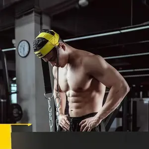 Fitness Headband Neck Training Equipment, Adjustable Headband with Steel Chain and Dual D-Rings, Weighted Neck Strap, Sports Headband, Workout Headband