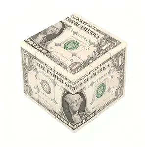 3x3x3 Speed Magic Cube - UniqueOne Dollar Bill Design, White Plastic Puzzle forAdults & Beginners - Perfect for CompetitivePlay & Learning, Educational ToylFederal NoteThemelDurable Construction