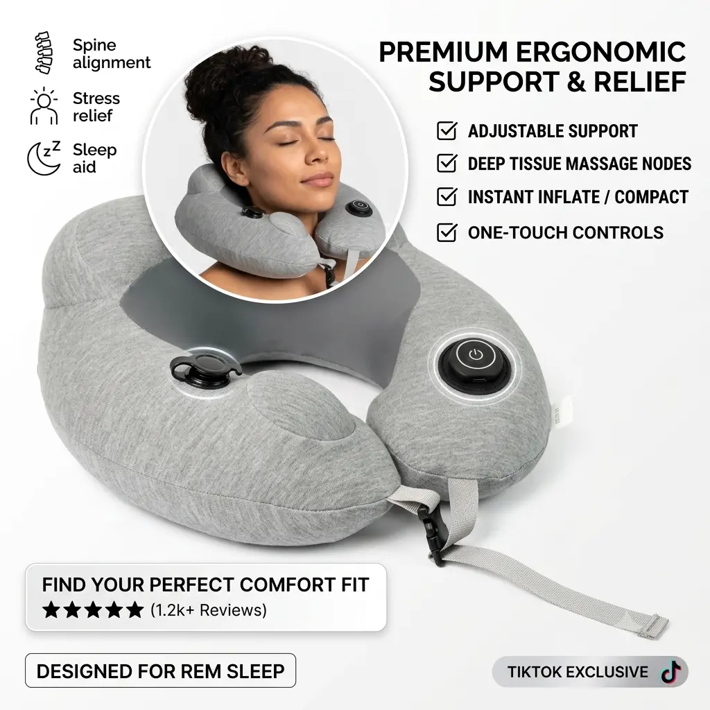 Portable Massage Pillow — Deep Tissue Massage for Pain Relief; Suitable for the Neck, Back, Legs, and Full-Body Relaxation. Ideal for Use at Home, in the Office, or in the Car; Unisex Design — A Perfect Mother's Day Gift.