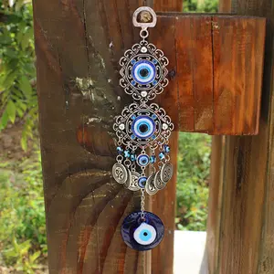 Turkish Blue Eye Pendant Devil's Eye Alloy Wall Hanging Blue Glass Eye