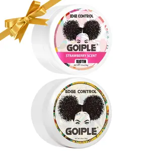 2 Counts 30g Organic Edge Control Wax for Women - Strong Hold, Non-Greasy, Soft Smooths Edges, Strawberry and Pineapple Scents Gel Curls Haircare