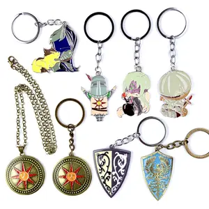 Dark Souls & Sekiro Metal Keychains Featuring Fire Keeper Solaire of Astora Warrior of Sunlight Siegmeyer Onion Knight Bloodbourne Collectibles for Fans