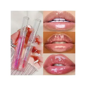 1/6 PCS Clear Glass Hydrating Lip Gloss Set,Essence Lip Stick Jelly Toothed Lip,Plumping Lip Oil Long Lasting Moisture,Lip Treatment,Lip Balm Kit,Lip Stains For Women,Lip Makeup