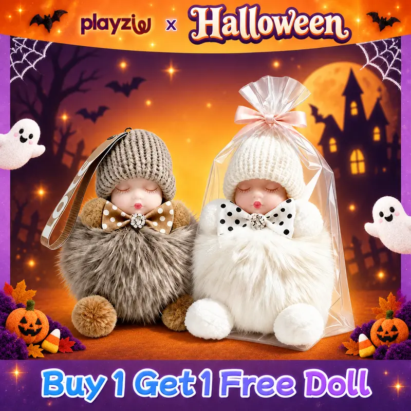 2 Pack Handmade Plush Pendants, Soft Doll Keychain, Plush Charms for Phone Bag, Sleep Doll Keychains - Best Gifts for Kids, Girlfriend, Charms Soft Holiday Gift - Halloween, Christmas Gift Idea