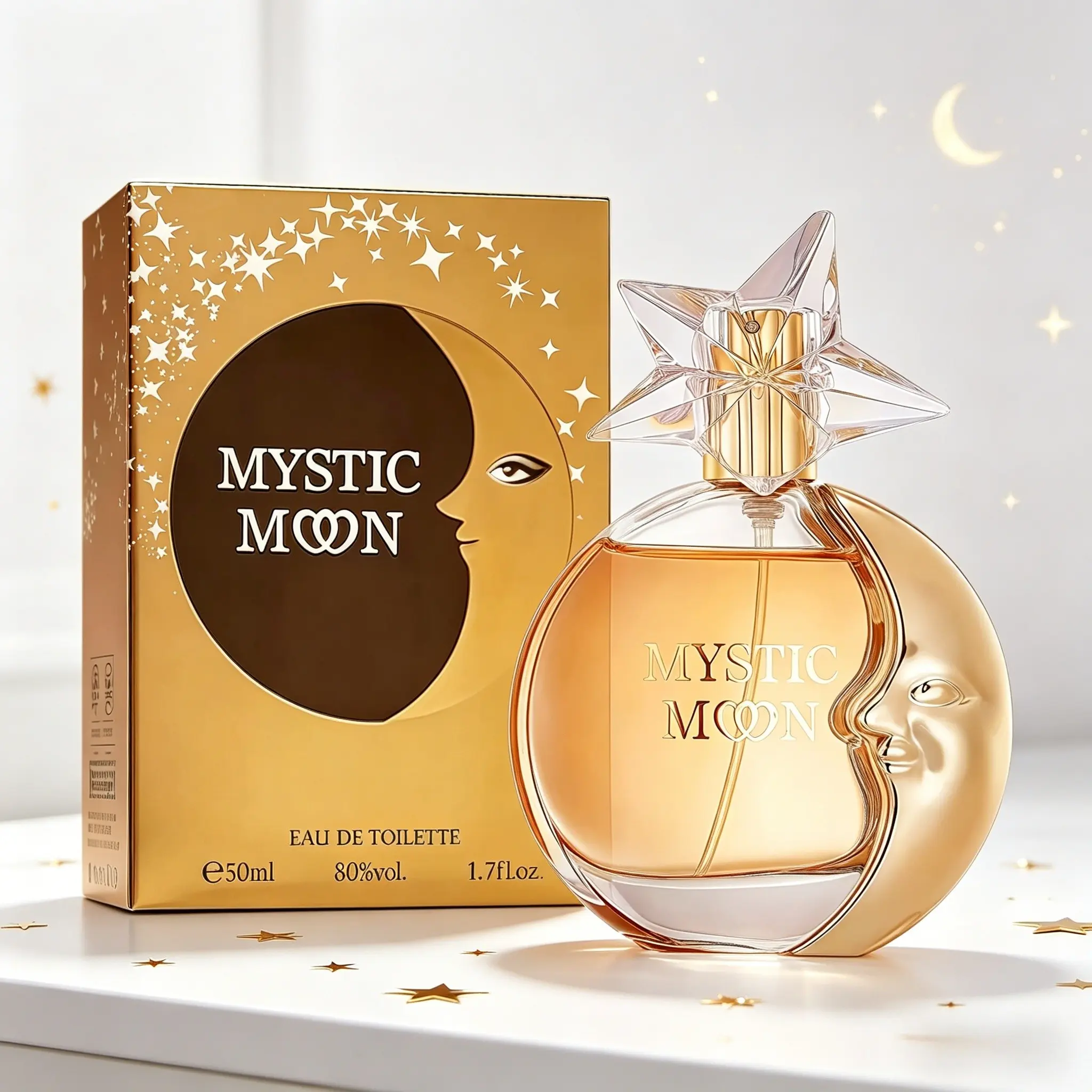 Amber Jasmine Perfume, 50ML Eau De Toilette, Star-Shaped Bottle, Long-Lasting Scent, Elegant Jasmine Fragrance, Ideal for Travel, Dates, Holiday Gifts