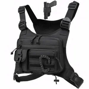 Unisex Multi functional Outdoor Chest Pack Running Cycling and Tactical Vest Featuring Adjustable Straps and Multiple Pockets Ideal for Sports Fitness and Daily Commuting