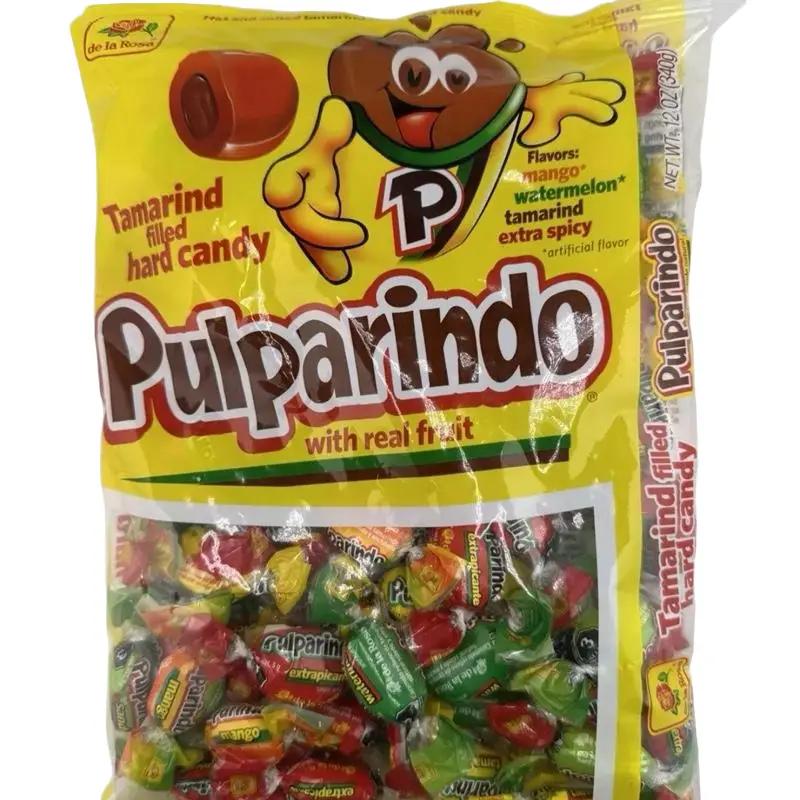 Pulparindo Hard Candy  with Real Fruit, Mango, Tamarind Watermelon & Spicy Flavors, Sweet Snack Mangga Candies 68 counts Each bags (packs 2 ) Party Favor