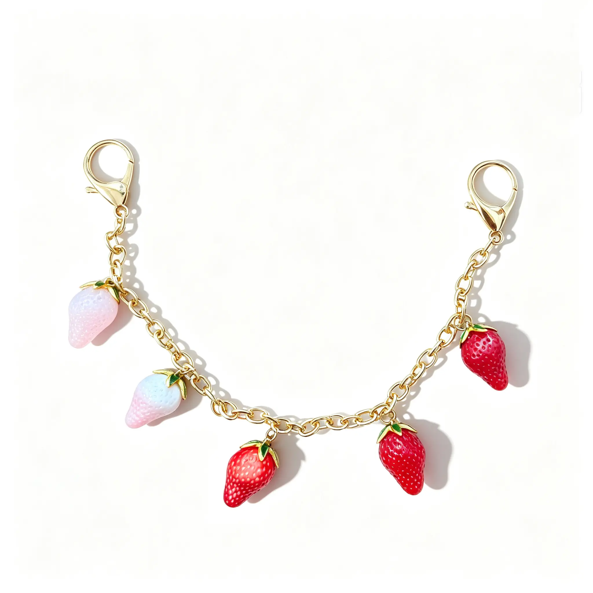 Strawberry Gold Chain Bag Charm