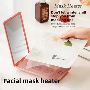Portable Makeup Mirror with USB Hot Compress Mask Heater & Moist Towel Warmer for Enhanced Comfort on-the-Go Compact & Convenient Facial Mask Heater