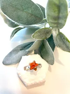 45 Spiny Oyster Arizona Turquoise Star Ring Sz 7