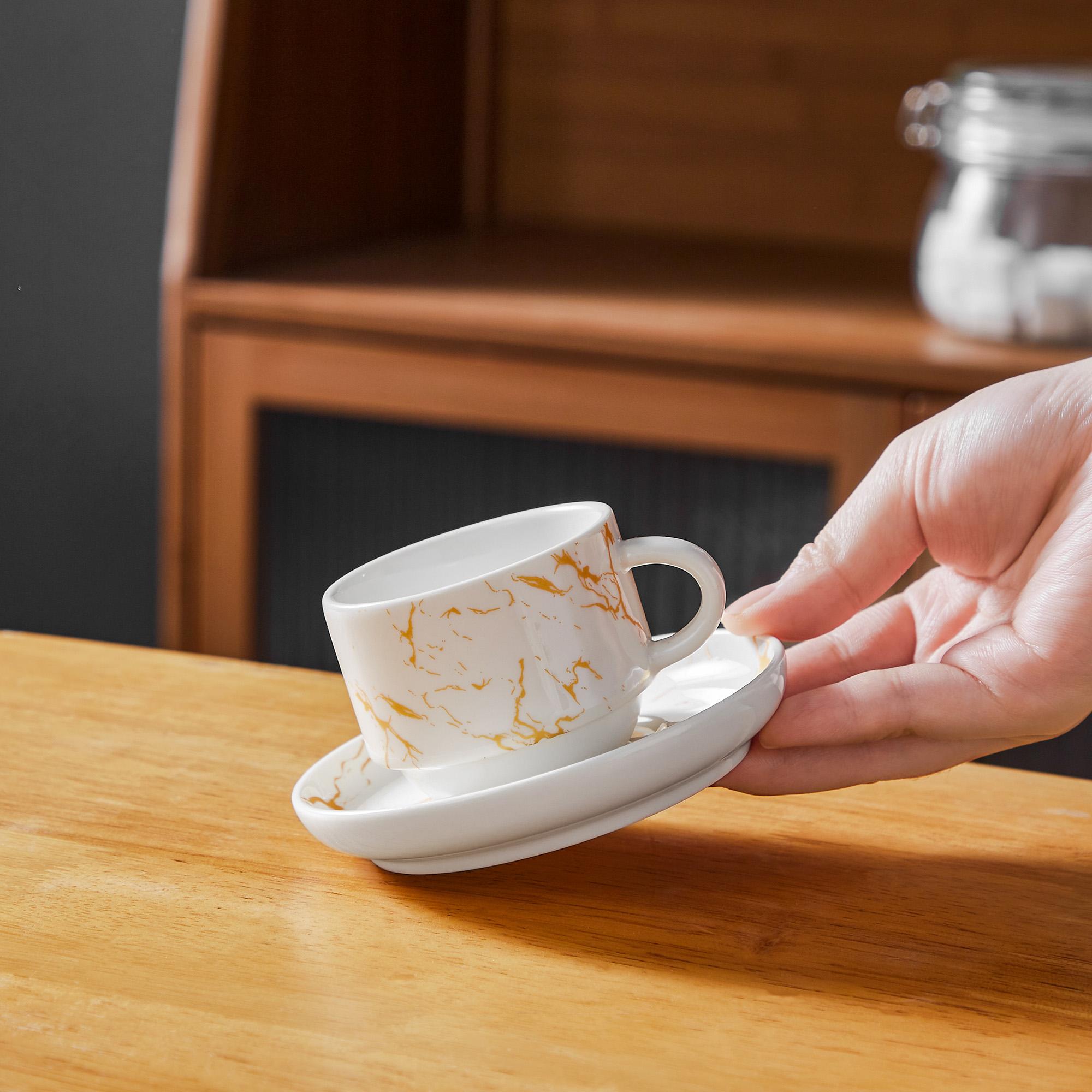 MALACASA 3/5/9 OZ Porcelain Espresso Cups (includes saucers and metal cup holder) 6-Piece Set, Stackable Cappuccino Cups, Coffee Cups, and Tea Cups, Marble-Patterned Espresso Cup Set, Perfect for Espresso, Lattes, and Tea MALACASA 3/5/9 OZ Porcelain Espresso Cups (includes saucers and metal cup holder) 6-Piece Set, Stackable Cappuccino Cups, Coffee Cups, and Tea Cups, Marble-Patterned Espresso Cup Set, Perfect for Espresso, Lattes, and Tea