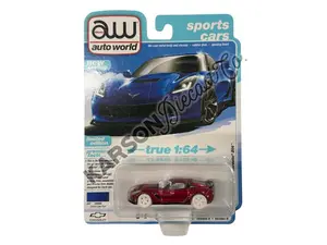 ULTRA RED CHASE 2019 Chevrolet Corvette Z06 – Blue Diecast 1:64 Scale Model - Auto World AWSP165B