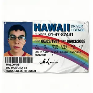 PIKPAKA Funny M-McLovin Flags Instant Party Atmosphere Microfiber Festival Banner | Indoor Outdoor Hanging Decor | Wall Decor Flags | Perfect For Bedroom Living Room Bar Garden Party