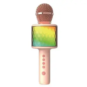 Kik_Wireless Bluetooth Speaker Microphone: LED Light, Powerful Sound, All-in-One Entertainment WT-02 for Universal Cell Phone And Bluetooth Device (Pink) Audio Portable Compact Radio