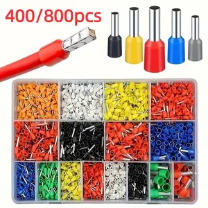 400/800pcs Heavy-Duty Crimp-On Connectors Kit - Tubular Wire Terminals with Heat-Shrinkable Insulation, Compatible for Aluminum/Copper Wires, No Tools/Batteries Required, for, Automotive & DIY Repairs