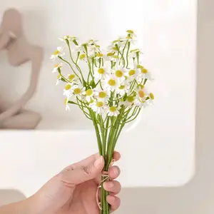 Bouquet of 6 Daisy Artificial Flowers, Floral Arrangement Decor, Chamomile Dried Flower Bouquet, European Style Living Room Table Vase Decoration