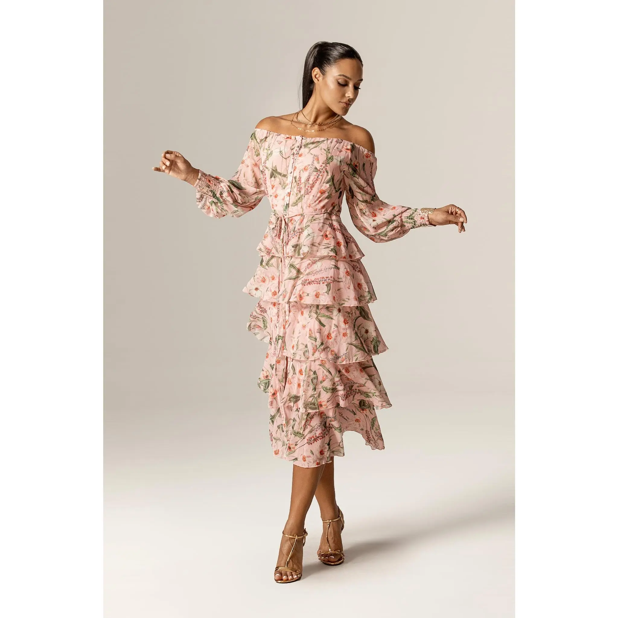 Dorra Off-Shoulder Floral Georgette Chiffon Midi Dress - Rosy Meadow | Women's Long Sleeve Ruffle Tiered Dress - Stylish Summer Spring Dress for Casual. Vacations & Outdoor Wear - Womenswear Clothing - TikTok Shop Dorra Off-Shoulder Floral Georgette Chiffon Midi Dress - Rosy Meadow | Women's Long Sleeve Ruffle Tiered Dress - Stylish Summer Spring Dress for Casual. Vacations & Outdoor Wear - Womenswear Clothing - TikTok Shop