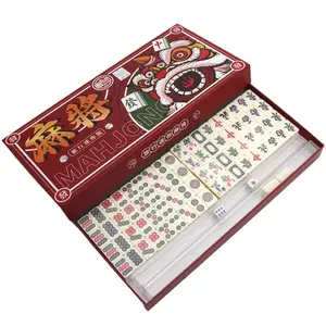Hatwoo Portable Chinese Family Mahjong Travel Set, with 146 Mini Size Tiles, 2 Dice, And a Carrying Case, Mahjong Tile Sets for Travel and On-the-Go Board Games!