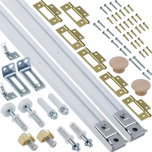 2-Pack 24-Inch Bifold Closet Door Track Hardware Kit Folding Door Hardware Repair Replacement Tool Kit