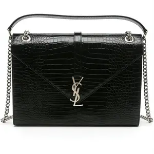 Pre-owned Yves Saint Laurent Saint Laurent Black Full Leather Envelope Shoulder Bag 31*7*23cm th260411023