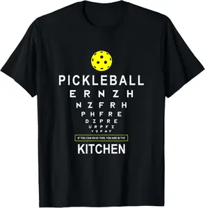 Stylish Short-Sleeve Pickleball Sports Top - Classic Soft Cotton Knit Garment, Round Neck, Kitchen Joke Graphics, Summer Casual Wear