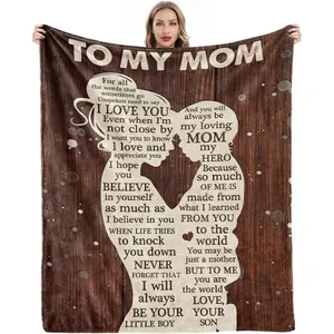 Gifts for Mom Soft Cozy Flannel Throw Blanket, Mothers Day Birthday Gifts for Mom from Son, Mom Gifts, Blanket Presents for Mother's Day, Christmas, Birthday Presents for Mother,