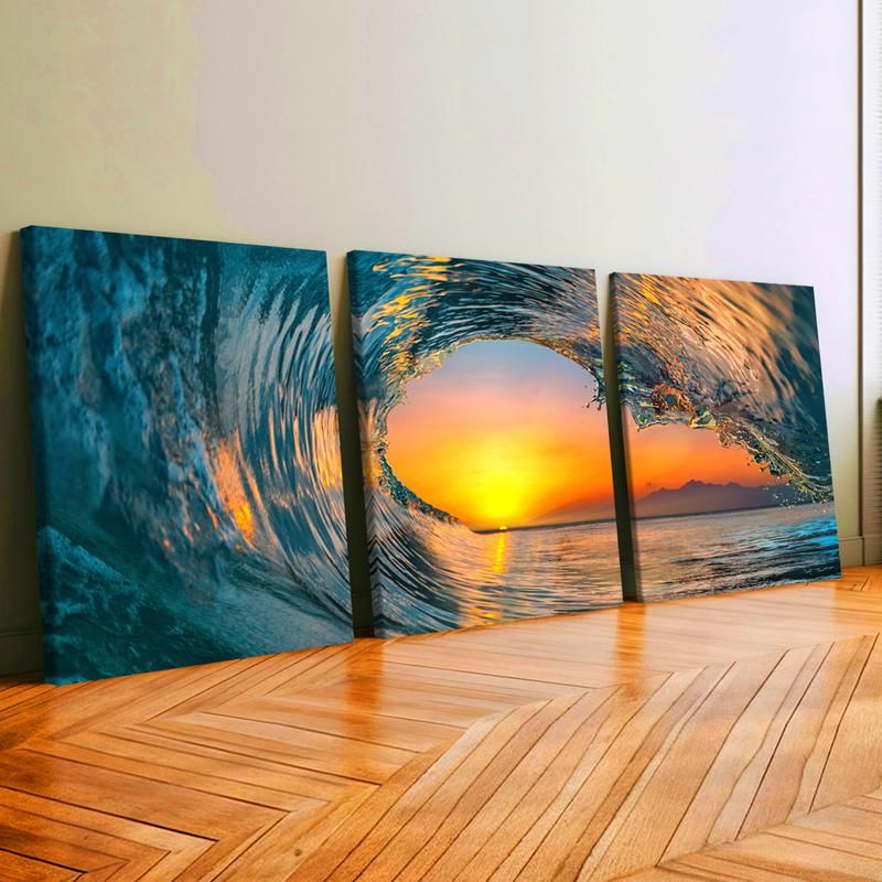 3Pcs Wooden Framed Canvas Painting, Ocean Sunset Beach Waves Scene, Exquisite Poster, Home Decoration, Pattern Wall Art Decor, For Living Room, Bedroom, Office, Restaurant, Bar Wall Decor, Odorless, Painting, Print Artwork. 3Pcs Wooden Framed Canvas Painting, Ocean Sunset Beach Waves Scene, Exquisite Poster, Home Decoration, Pattern Wall Art Decor, For Living Room, Bedroom, Office, Restaurant, Bar Wall Decor, Odorless, Painting, Print Artwork.