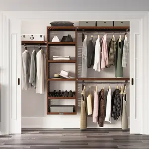 John Louis Home Solid Wood Walk In Closet Organizer