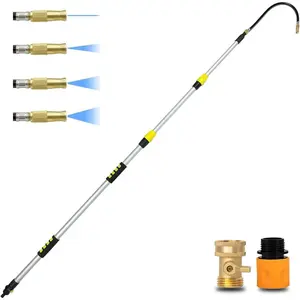 24FT Reach Gutter Cleaning Tools from The Ground, 16FT Telescoping Gutter Cleaner Tool Rain Gutter Cleaning Tool for Debris