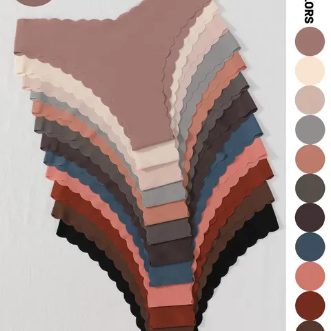 12-piece set seamless scallop-shaped women's panties; plain, comfortable, and breathable thong; panties suitable for all seasons and wear. Unlined Underwear