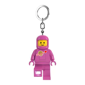 LEGO Keychain Light - Spaceman Pink (KE10HP), Bag Charm, Backpack Accessory, 3 inch tall figure Dimly Lit Areas Lanyard