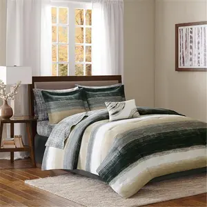 Madison Park MPE10-166 100 Percent Polyester Microfiber Printed Saben 9 Piece Comforter Set, Taupe - King