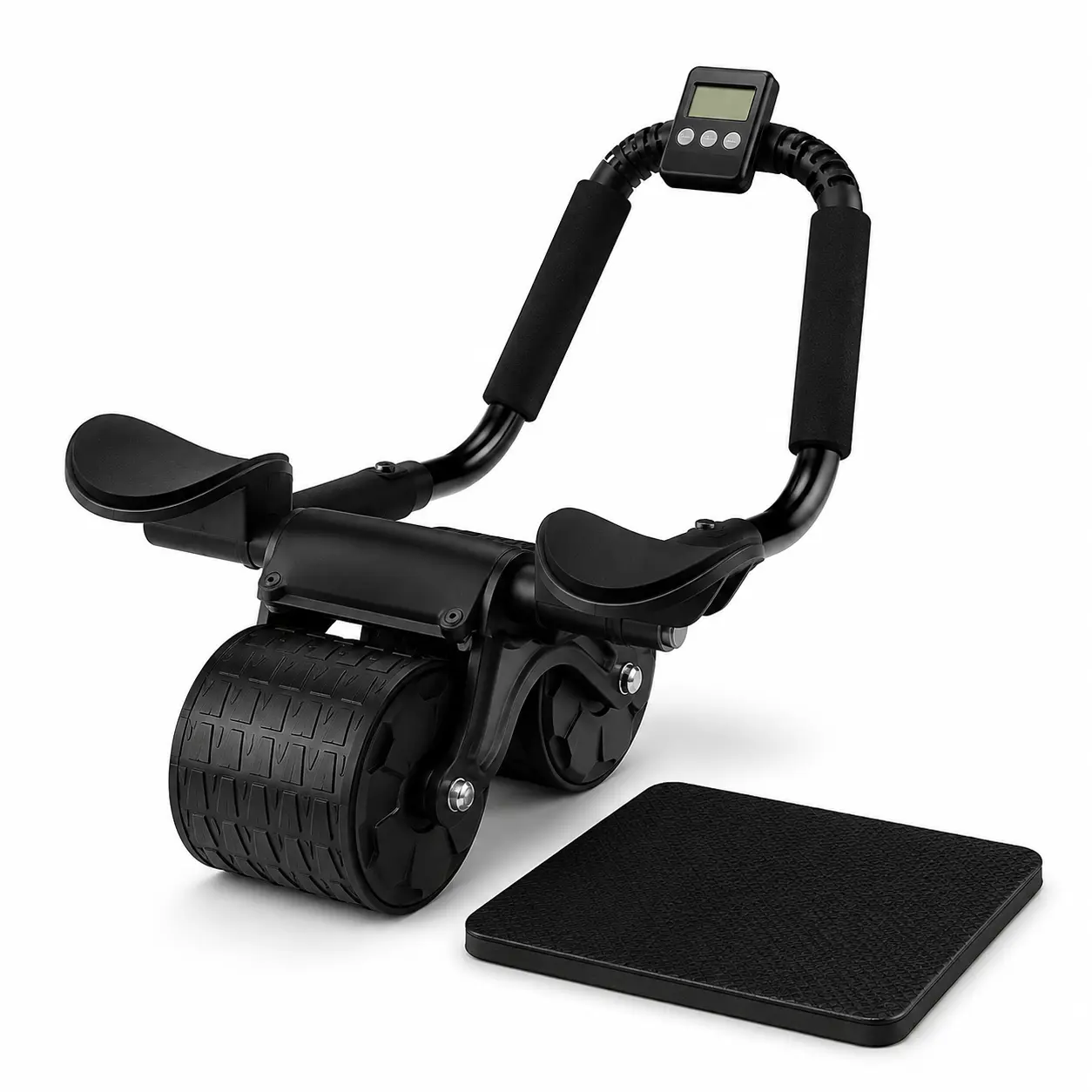 Elbow Support Rebound Ab Roller Wheel, Quiet Lightweight Wheel Ab Training Equipment with Knee Mat & Timer for Home Use (Suitable for Men & Women), Quiet Wheels For Home Use