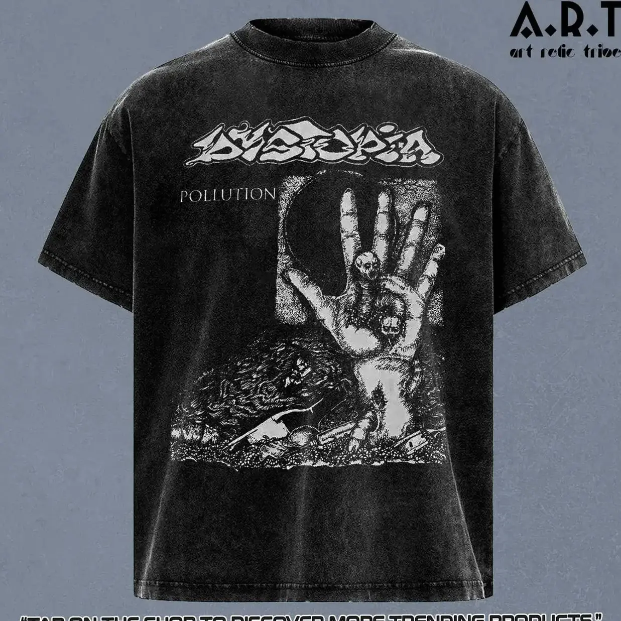 Dystopia Band 90S Washed T Shirt Unisex Sizes S-5XL Tee , Unisex Wash Tee Shirt For Men Women | Rock Metal T-Shirt Womenswear Menswear Top Outfits Gift for Him Gift for her CWJ